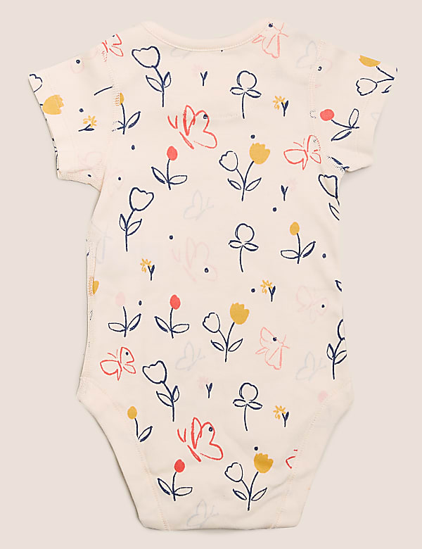 5pk Pure Cotton Printed Bodysuits (61/2lbs-3 Yrs)