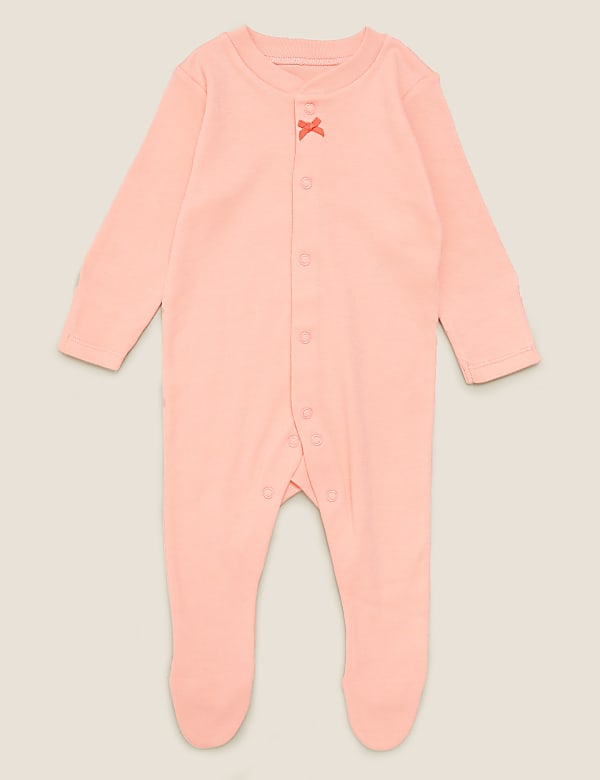 3pk Organic Cotton Print Sleepsuits