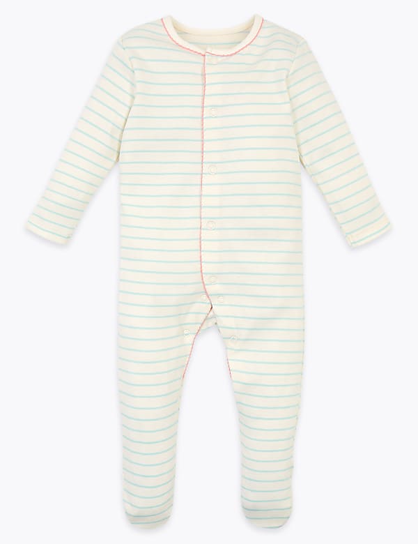 3 Pack Organic Cotton Sleepsuits (6&frac12;lbs-3 Yrs)