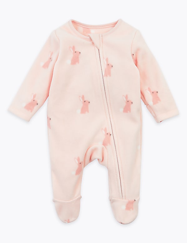 Fleece Rabbit Sleepsuit (7lbs-12 Mths)