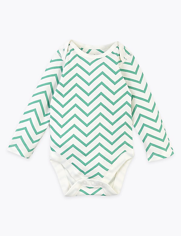 5 Pack Organic Cotton Elephant Bodysuits (6&frac12;lbs-3 Yrs)