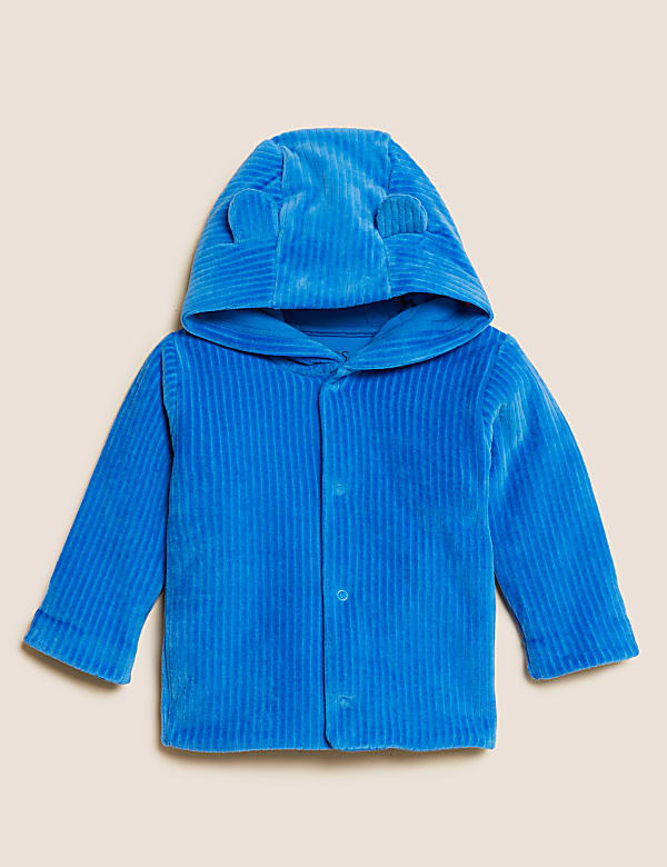 Buy Cotton Rich Velour Hooded Jacket at Marks Spencer
