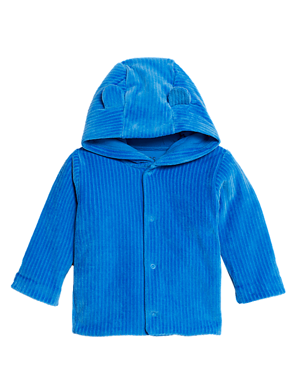 Cotton Rich Velour Hooded Jacket