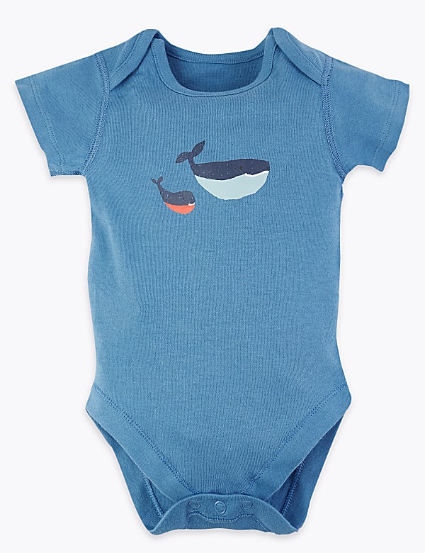 5 Pack Organic Cotton Nautical Bodysuits (6½lbs-3 Yrs)