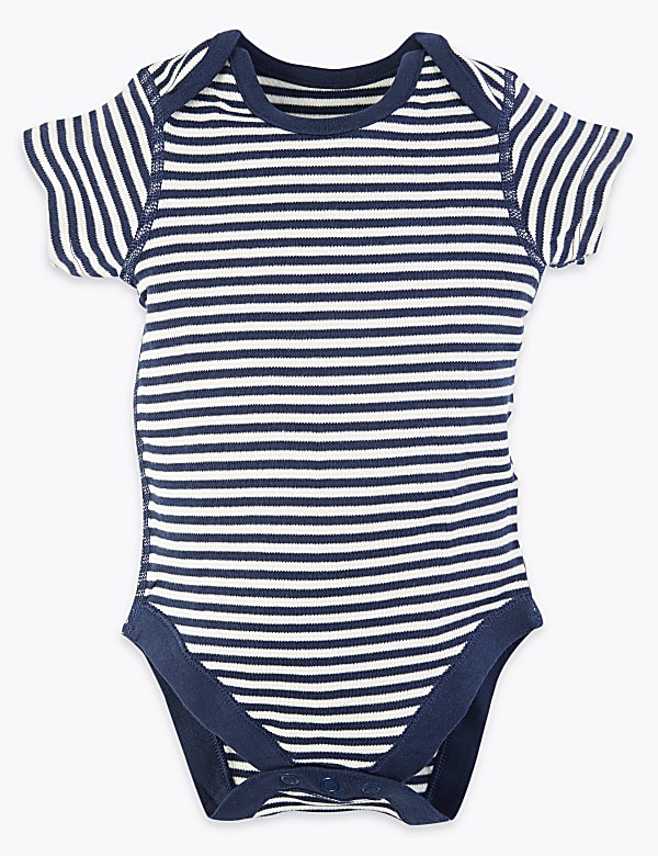 5 Pack Organic Cotton Nautical Bodysuits (6½lbs-3 Yrs)