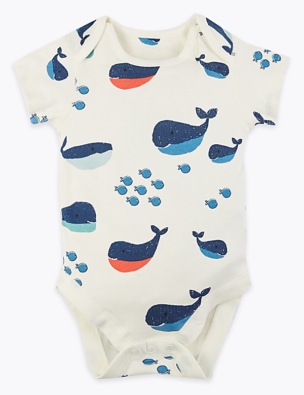 5 Pack Organic Cotton Nautical Bodysuits (6½lbs-3 Yrs)