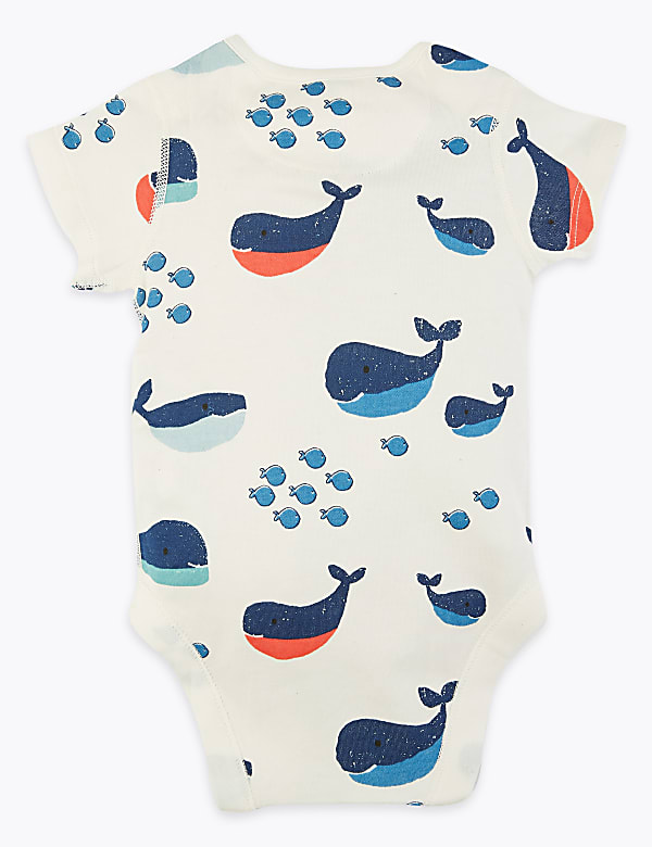 5 Pack Organic Cotton Nautical Bodysuits (6½lbs-3 Yrs)