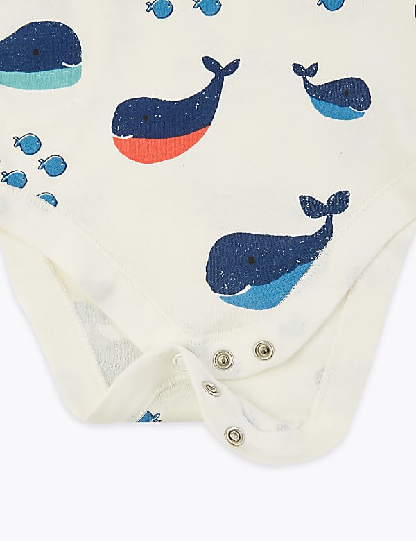 5 Pack Organic Cotton Nautical Bodysuits (6½lbs-3 Yrs)