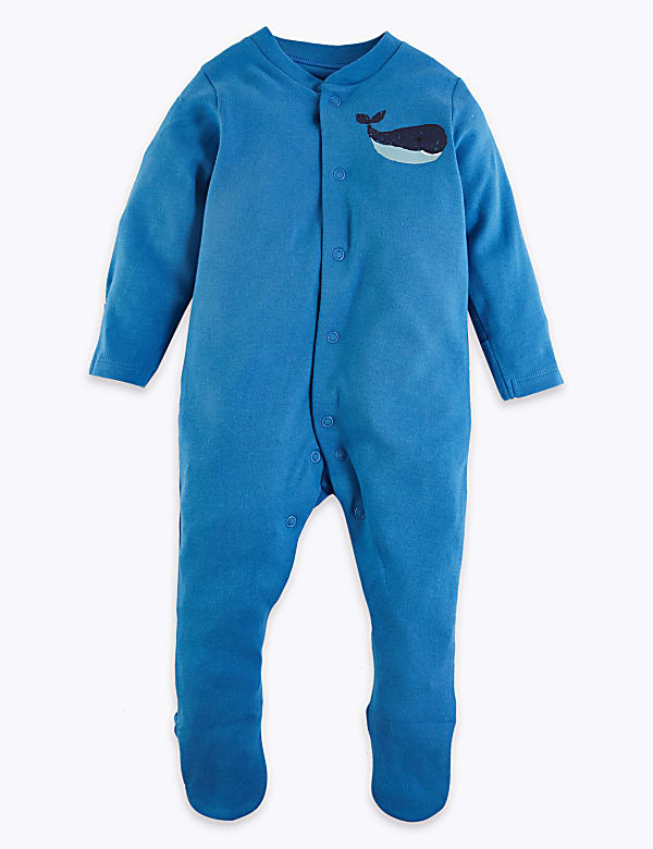 3 Pack Organic Cotton Nautical Sleepsuits (6½lbs-3 Yrs)