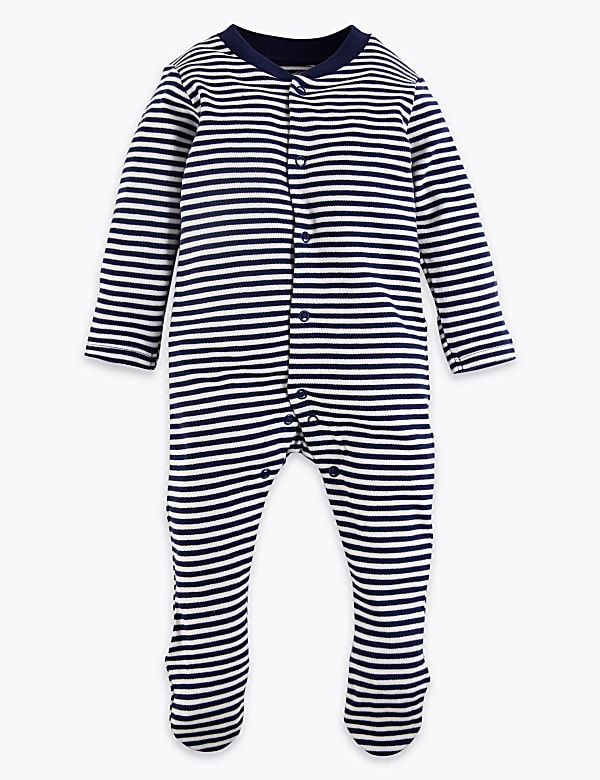 3 Pack Organic Cotton Nautical Sleepsuits (6½lbs-3 Yrs)