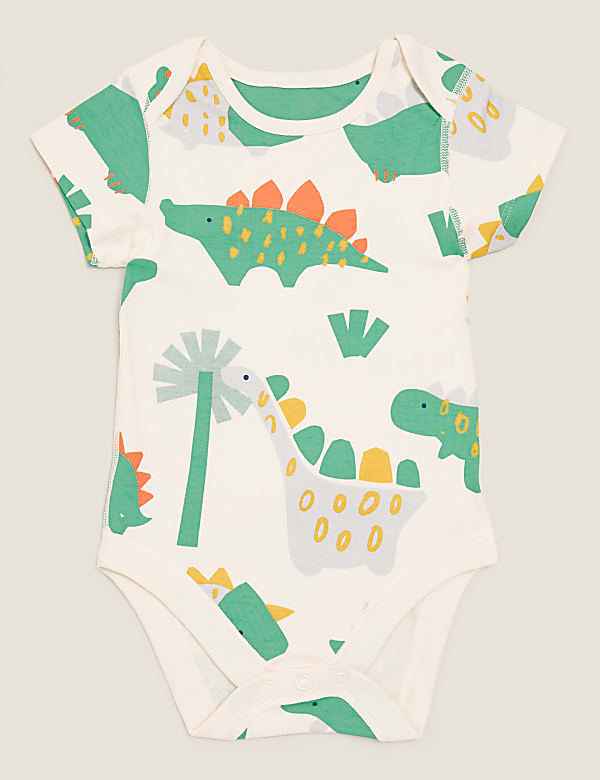 5pk Organic Cotton Dinosaur Bodysuits
