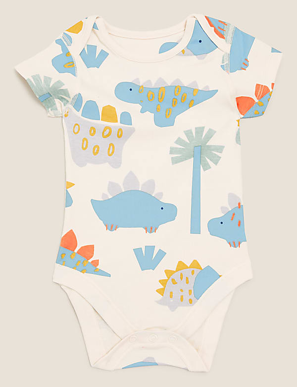 5pk Organic Cotton Dinosaur Bodysuits
