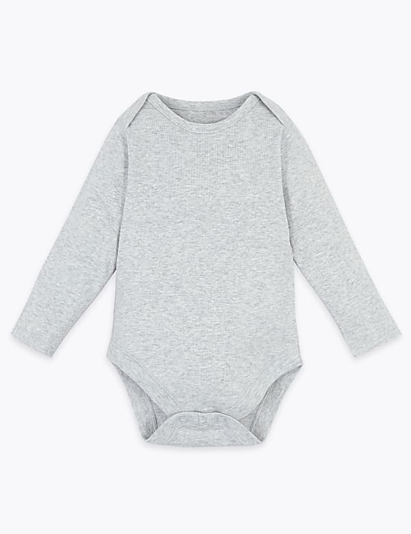 5 Pack Organic Cotton Ribbed Bodysuits (6½ lbs-3 Yrs)