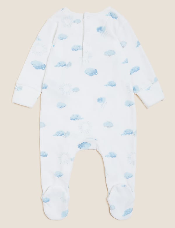 Cotton Rich Velour Cloud Sleepsuit (7lbs - 12 Mths)