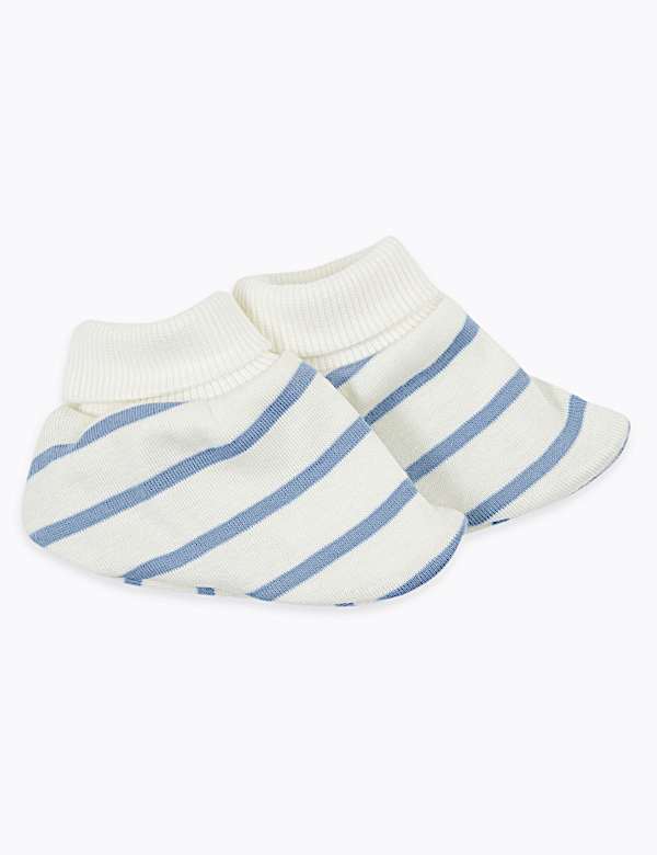2pc Pure Cotton Hat & Booties Set (0-12 Mths)