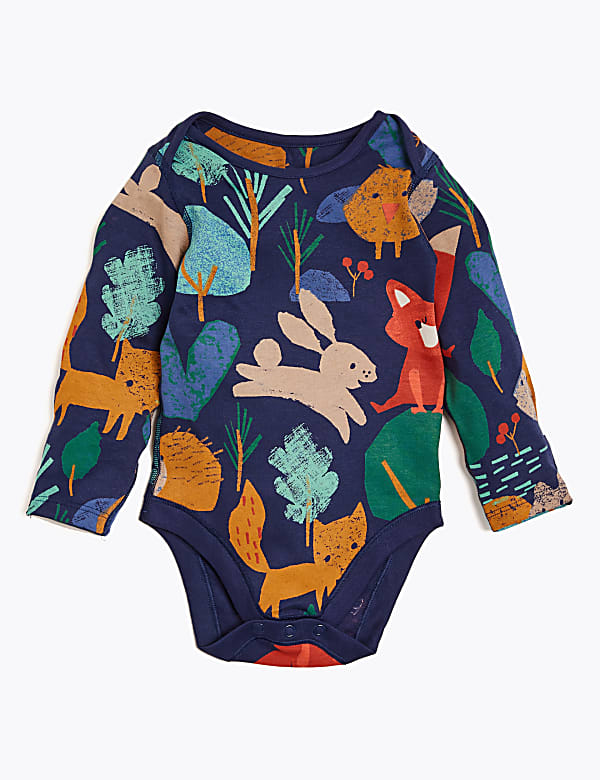 5pk Organic Cotton Forest Print Bodysuits (6&frac12;lbs-3 Yrs)