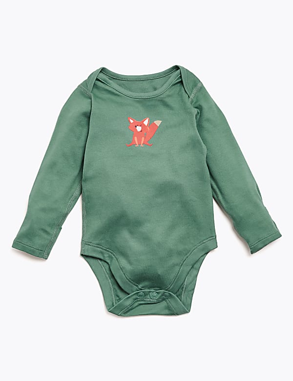 5pk Organic Cotton Forest Print Bodysuits (6&frac12;lbs-3 Yrs)