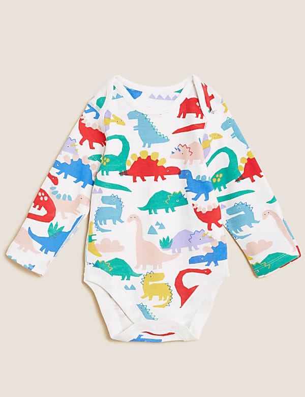 5pk Pure Cotton Dinosaur Bodysuits (61/2lbs - 3 Yrs)