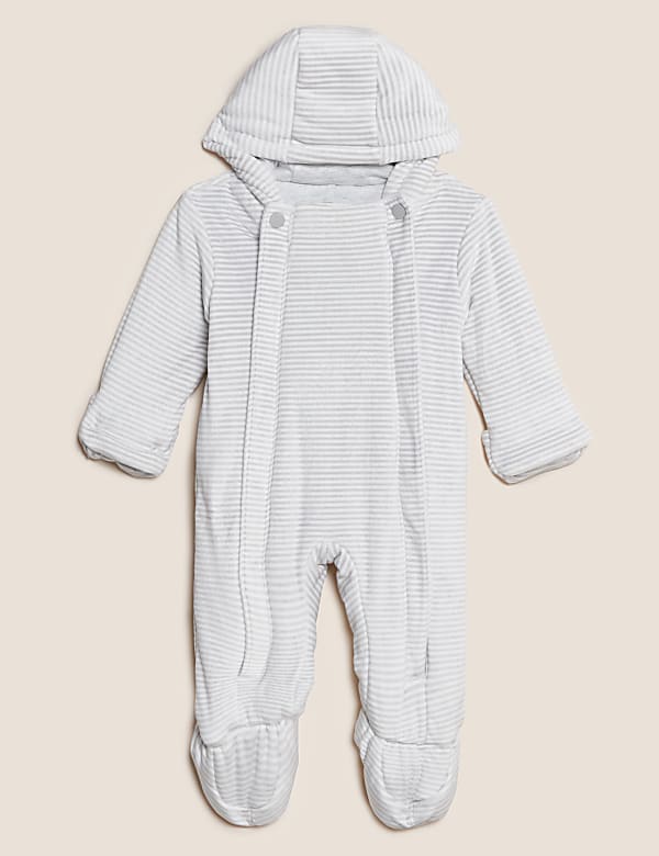 Velour Striped Pramsuit (7lbs-1 Yrs) - SE