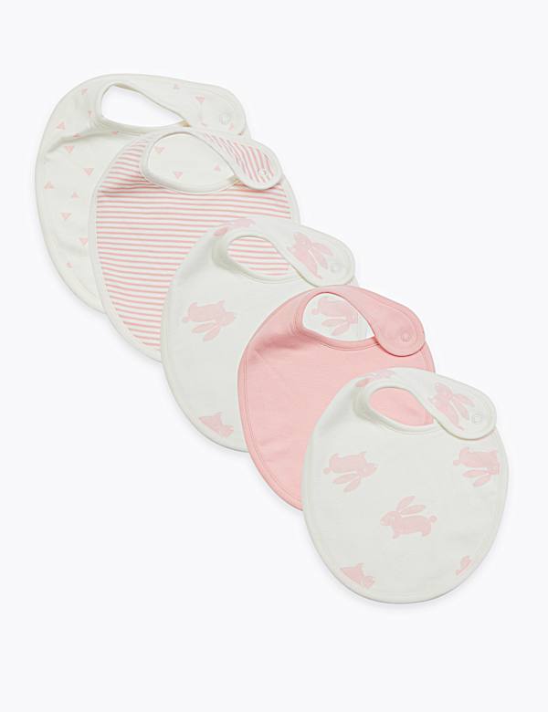 5 Pack Organic Cotton Dribble Bibs
