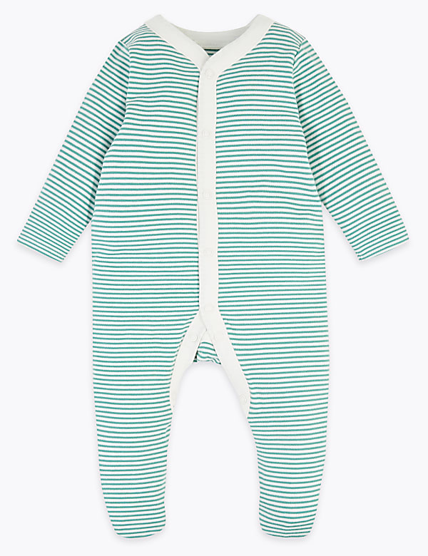 3 Pack Organic Cotton Patterned Sleepsuits (5lbs-3 Yrs)