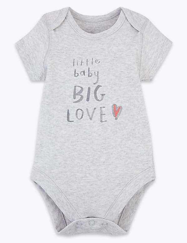 Organic Cotton Big Love Slogan Bodysuit (7lbs-12 Mths)
