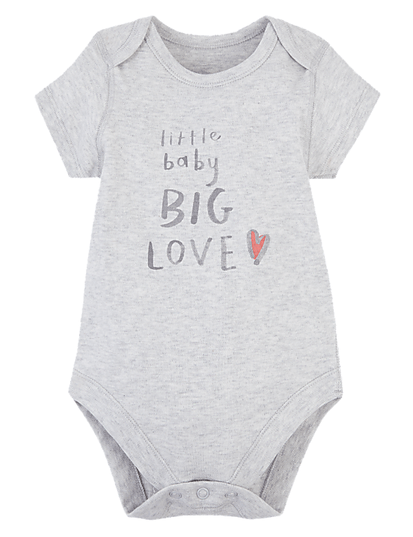 Organic Cotton Big Love Slogan Bodysuit (7lbs-12 Mths)