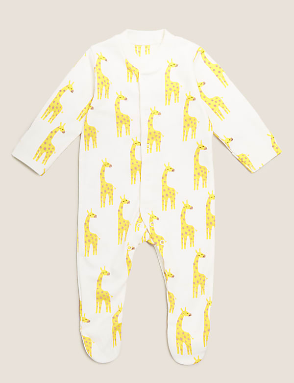 3pk Organic Cotton Safari Sleepsuits