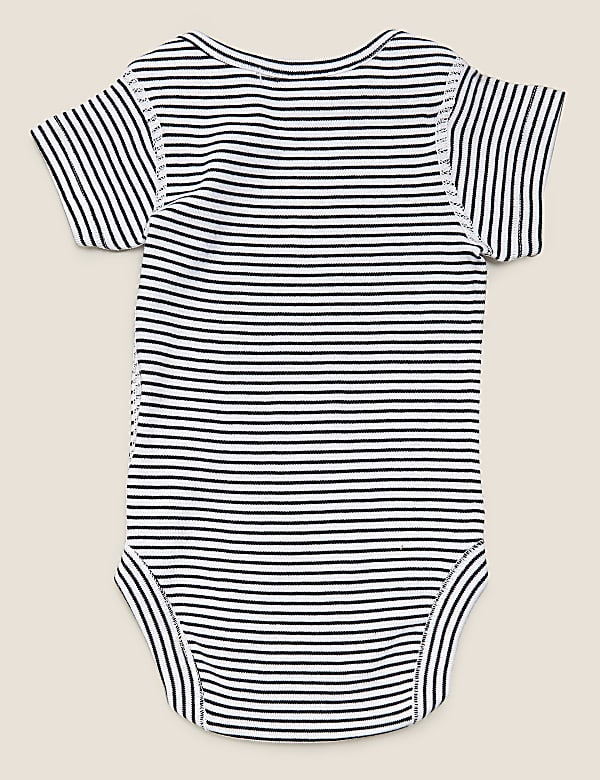 Pure Cotton Striped Slogan Bodysuit