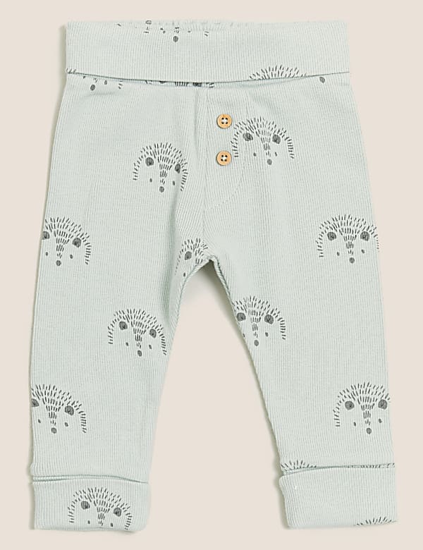 3pk Cotton Rich Woodland Print Leggings (0 - 3 Yrs)