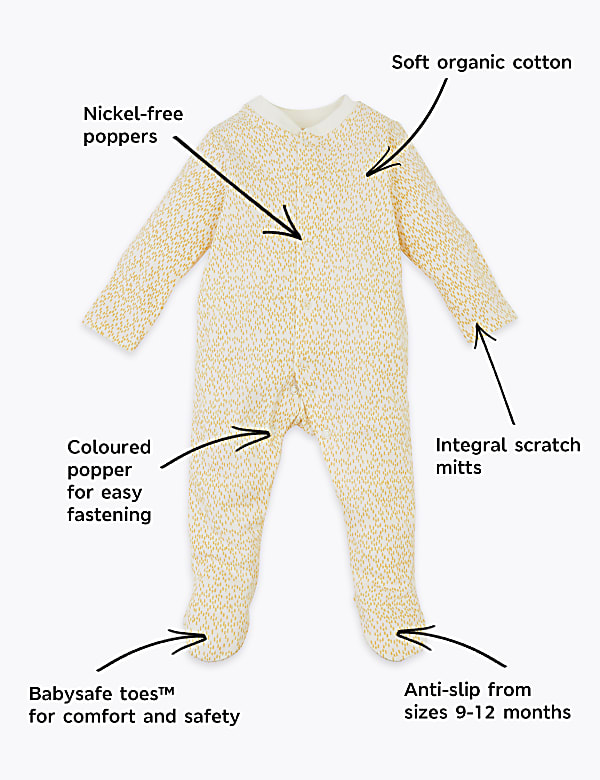 3 Pack Cotton Farmyard Sleepsuits
