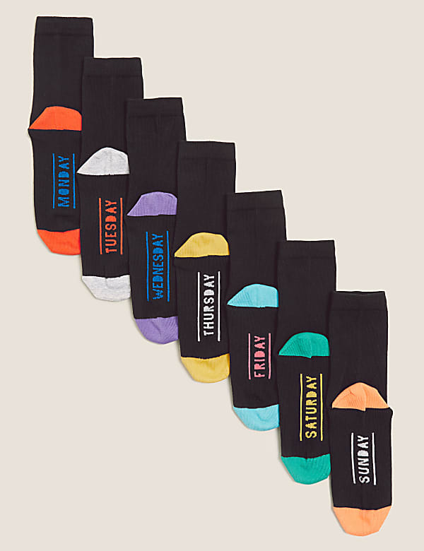 7pk School Days of the Week Socks - AT