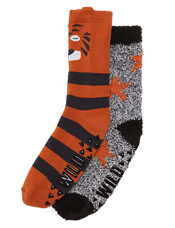 2pk Cosy Tiger Socks