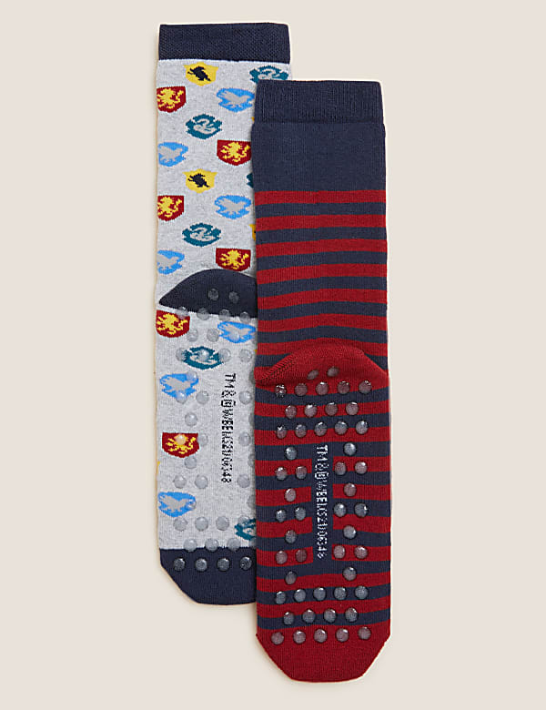 2pk Cotton Rich Harry Potter™ Slipper Socks