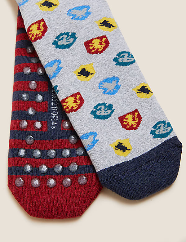 2pk Cotton Rich Harry Potter™ Slipper Socks