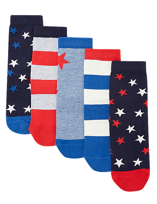 5 Pack of Cotton Rich Star Socks