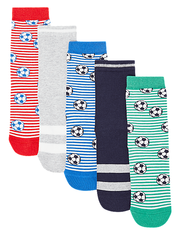 5 Pack of Cotton Football Socks