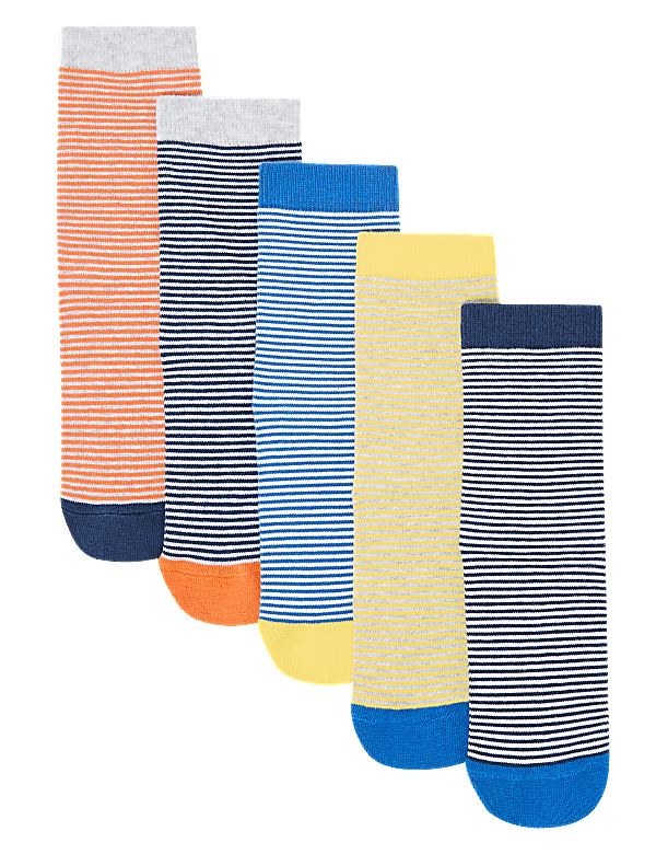 5 Pack of Cotton Striped Socks