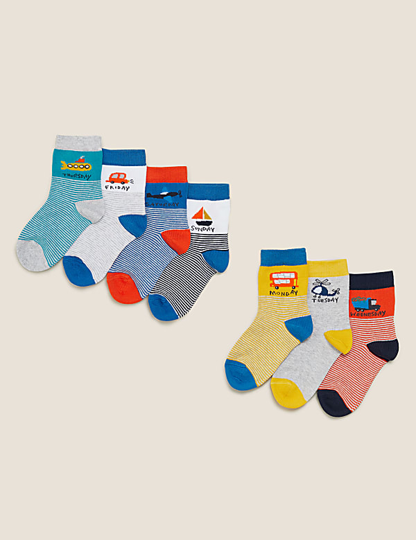 7pk Cotton Rich Days Of The Week Socks