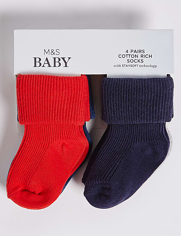 4pk of Baby Socks (0-24 Mths)