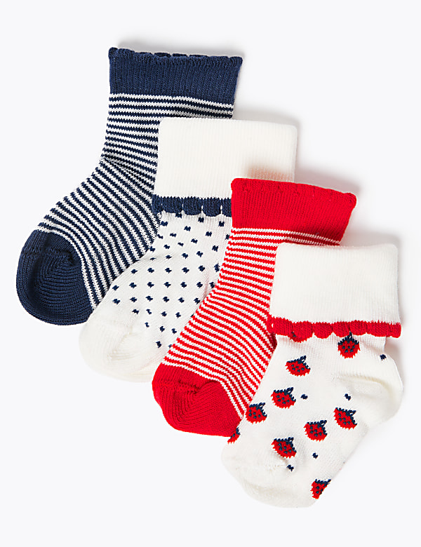 4pk Nautical Baby Socks (0-24 Mths)