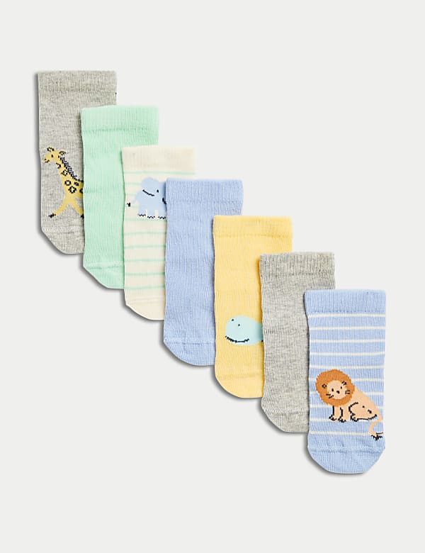 7pk Cotton Rich Animal Baby Socks - SE
