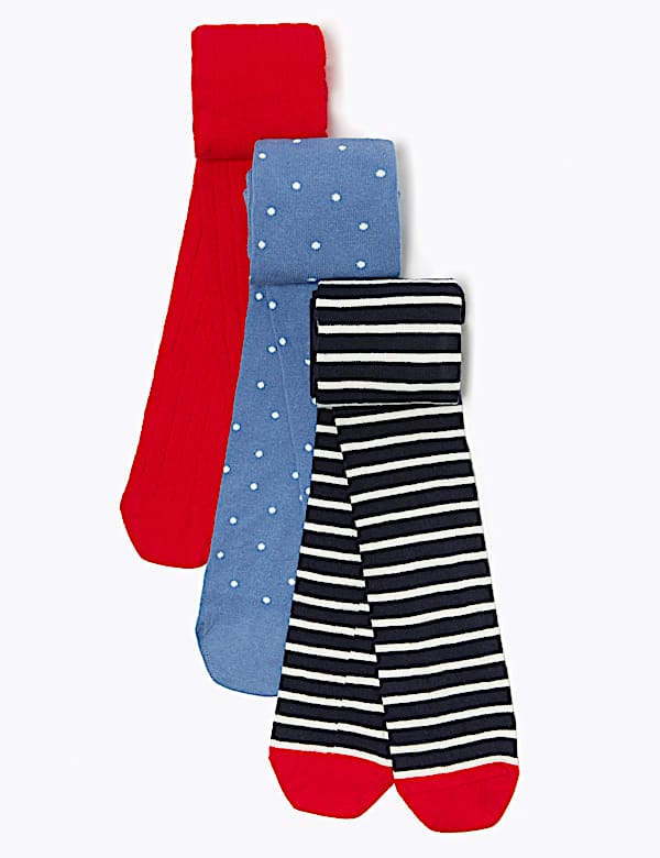 3 Pack of Printed Tights&nbsp;(18 Months - 14 Years)
