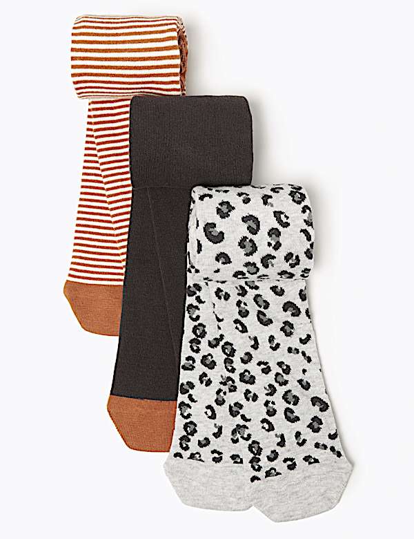 3 Pack of Printed Tights (18 Months - 14 Years)