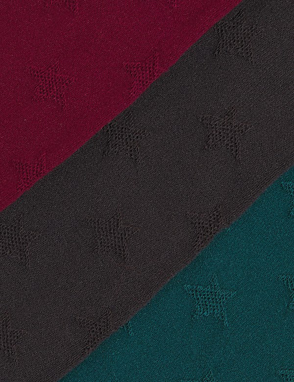 3pk Cotton Rich Star Tights (2-14 Yrs)