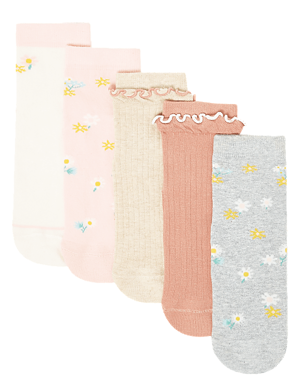 5 Pack of Floral Socks