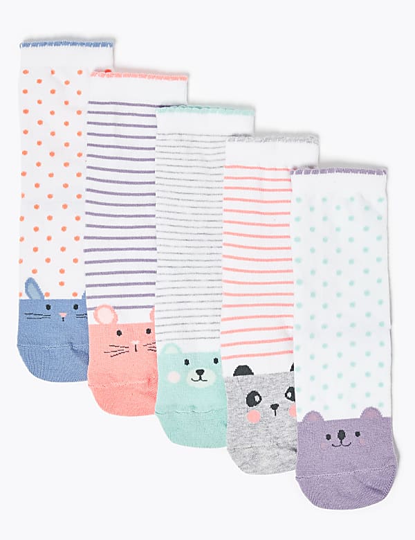 5pk Cotton Rich Animal Socks