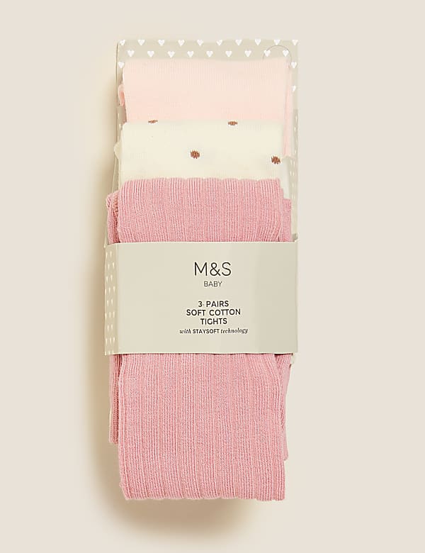 3pk Cotton Tonal Baby Tights