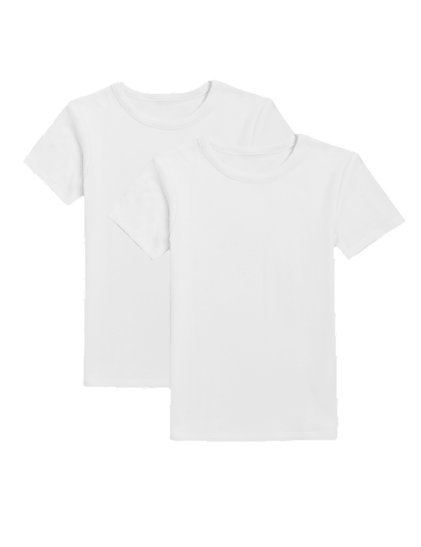 2pk Thermal Cotton Blend Short Sleeve Vests