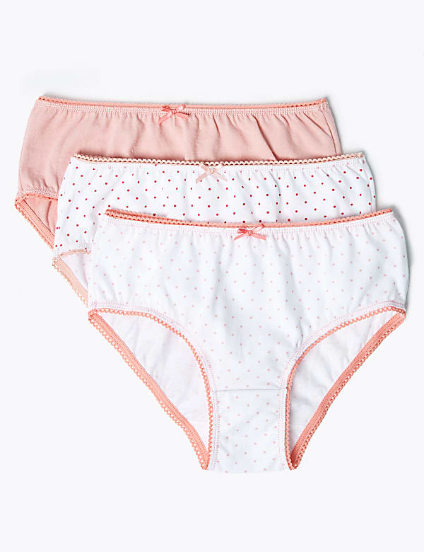 10pk Pure Cotton Spotted Knickers